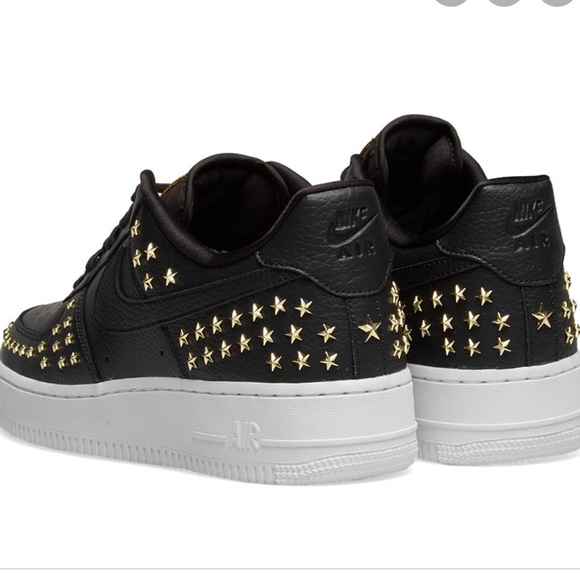 nike air force black with gold stars